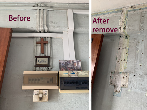 Untidy wiring and distribution box